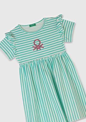 BENETTON Yeşil Kız Çocuk Basic Elbise