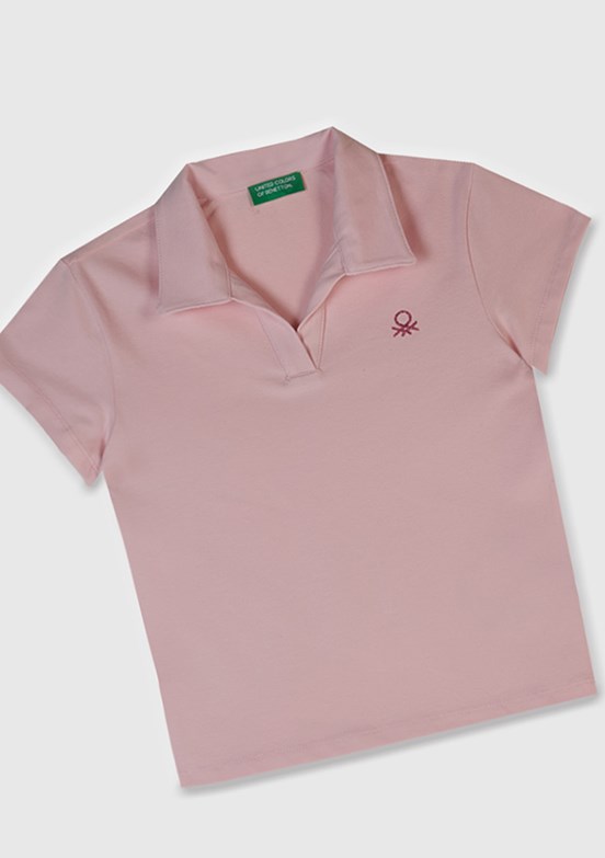 BENETTON Pembe Kız Çocuk Basic T-Shirt