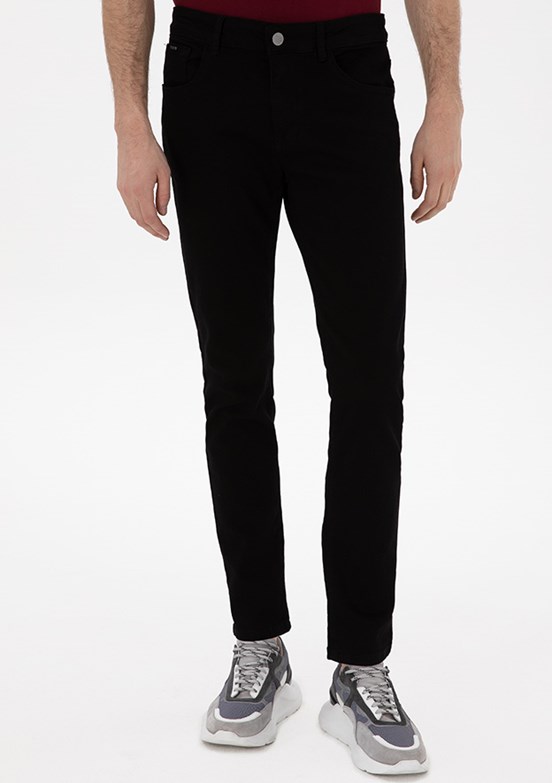 PİERRE CARDİN Siyah Erkek Slim Jean Pantolon