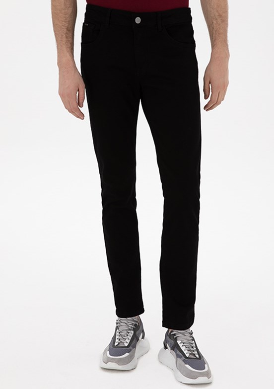 PİERRE CARDİN Siyah Erkek Slim Jean Pantolon