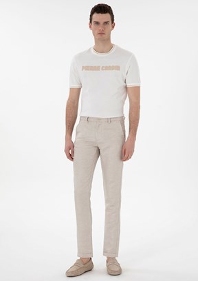 PİERRE CARDİN Bej Erkek Slim Pantolon