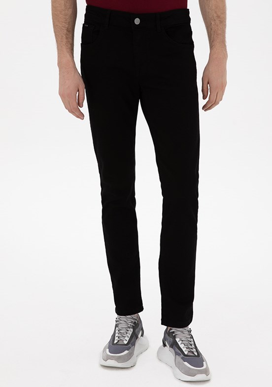 PİERRE CARDİN Siyah Erkek Slim Jean Pantolon