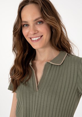 PIERRE CARDIN Yeşil Kadın Basic T-shirt
