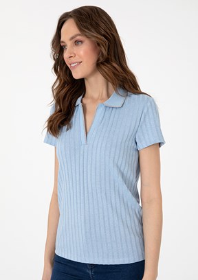 PIERRE CARDIN Mavi Kadın Basic T-Shirt