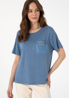 PIERRE CARDIN Lacivert Kadın Comfort T-shirt