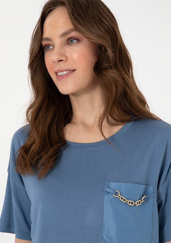 PIERRE CARDIN Lacivert Kadın Comfort T-shirt