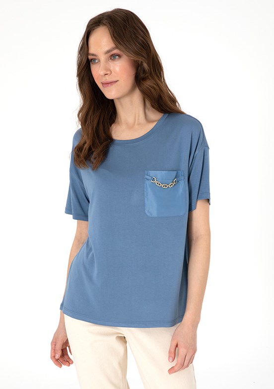 PIERRE CARDIN Lacivert Kadın Comfort T-shirt