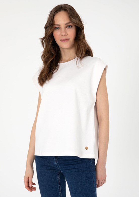 PIERRE CARDIN Beyaz Kadın Comfort T-Shirt