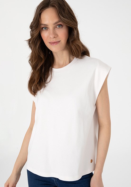 PIERRE CARDIN Beyaz Kadın Comfort T-Shirt