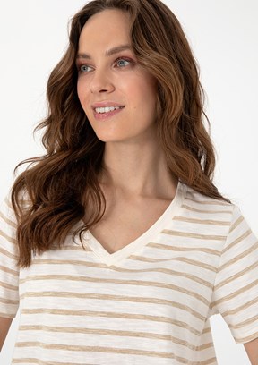 PIERRE CARDIN Beyaz Kadın Regular T-shirt