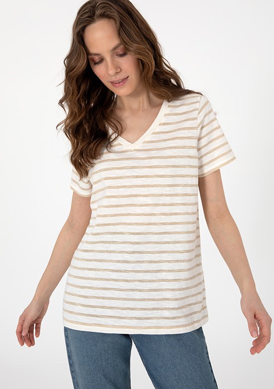 PIERRE CARDIN Beyaz Kadın Regular T-shirt