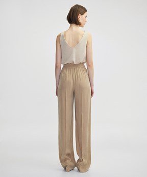 İPEKYOL Natürel Kadın Nervür Dikişli Wide Leg Pantolon