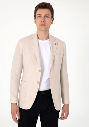 US POLO ASSN Bej Erkek Slim Ceket