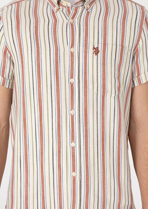 US POLO ASSN Kırmızı Erkek Kısa Kol Gömlek