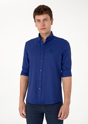 US POLO ASSN Mavi Erkek Dokuma Gömlek