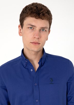 US POLO ASSN Mavi Erkek Dokuma Gömlek