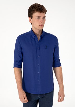 US POLO ASSN Mavi Erkek Dokuma Gömlek