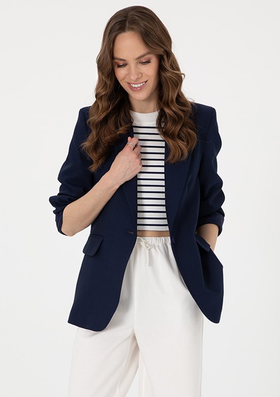 PIERRE CARDIN Lacivert Kadın Slim Ceket