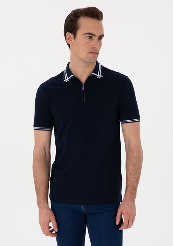 PİERRE CARDİN Lacivert Erkek Slim T-Shirt
