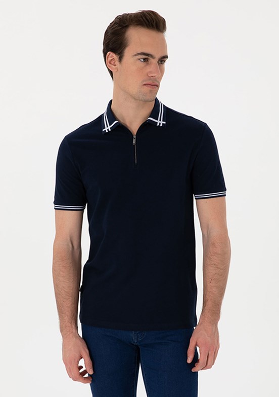 PİERRE CARDİN Lacivert Erkek Slim T-Shirt