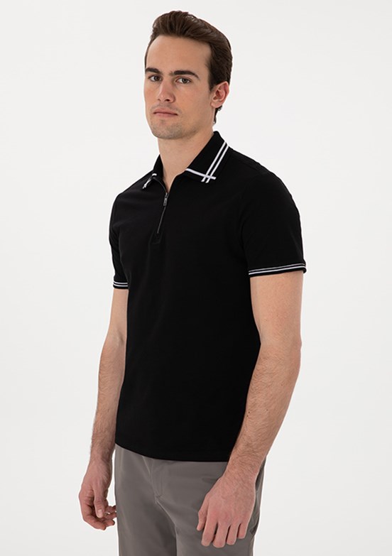 PİERRE CARDİN Siyah Erkek Slim T-Shirt