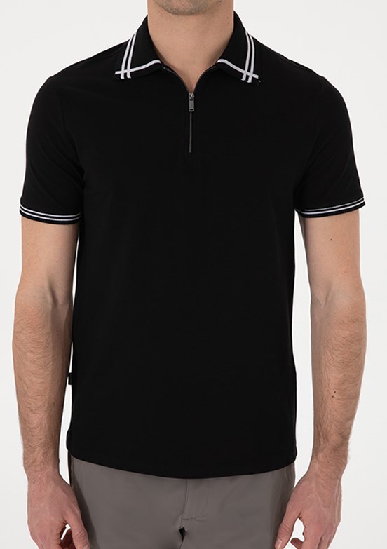 PİERRE CARDİN Siyah Erkek Slim T-Shirt