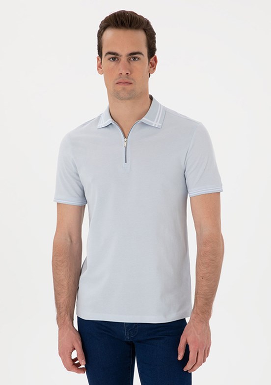 PİERRE CARDİN Mavi Erkek Slim T-Shirt