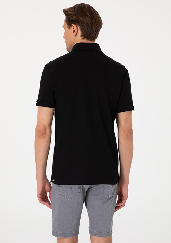 PİERRE CARDİN Siyah Erkek Basic T-Shirt