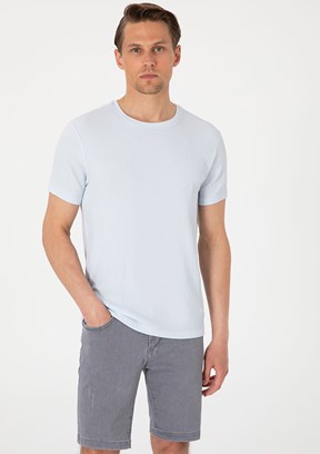 PİERRE CARDİN Mavi Erkek Örme T-Shirt