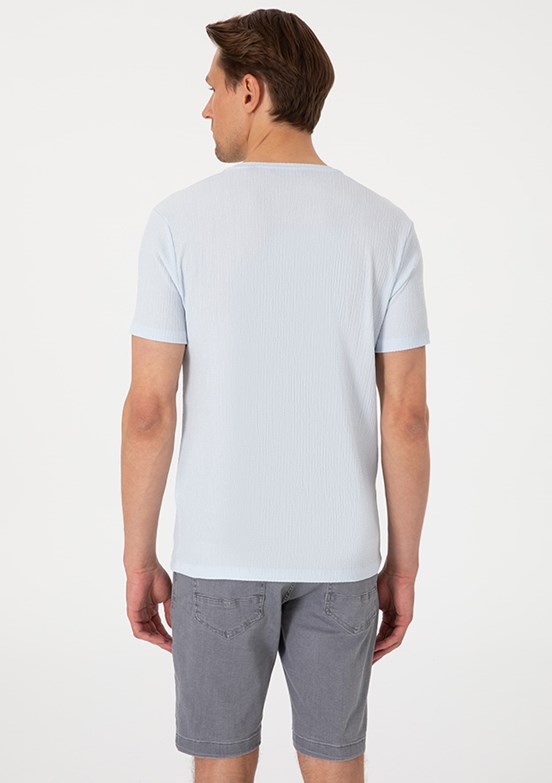 PİERRE CARDİN Mavi Erkek Örme T-Shirt