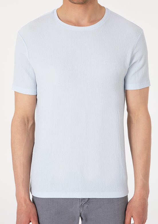 PİERRE CARDİN Mavi Erkek Örme T-Shirt
