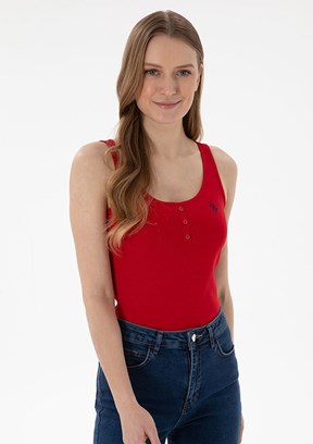 US POLO ASSN Kırmızı Kadın Basic T-Shirt
