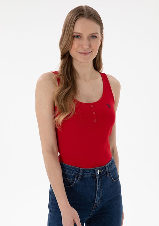 US POLO ASSN Kırmızı Kadın Basic T-Shirt