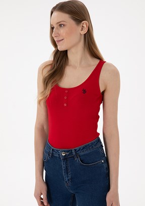 US POLO ASSN Kırmızı Kadın Basic T-Shirt
