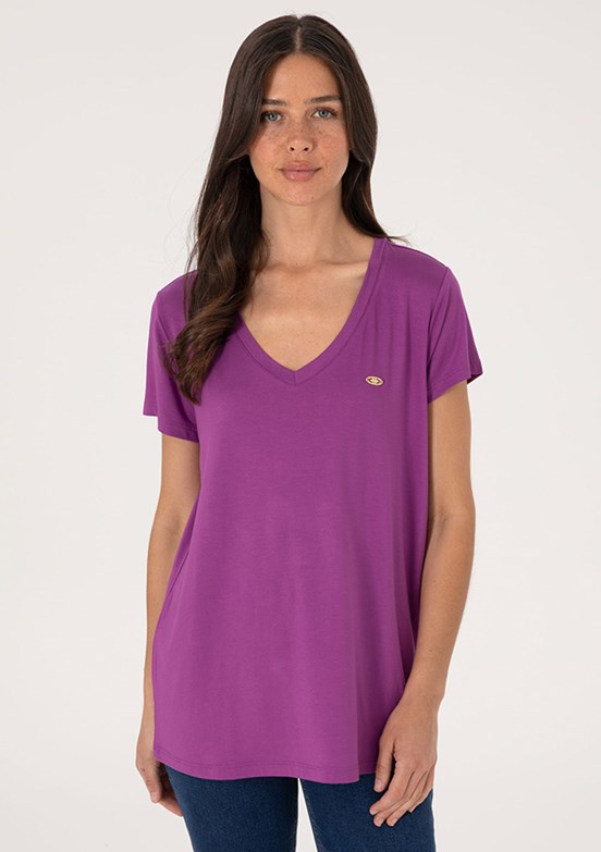 US POLO ASSN Kadın Mor Basic T-Shirt