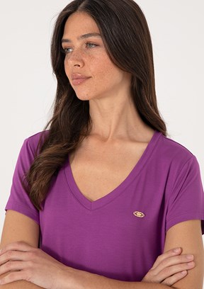 US POLO ASSN Kadın Mor Basic T-Shirt