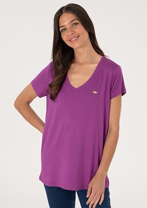 US POLO ASSN Kadın Mor Basic T-Shirt