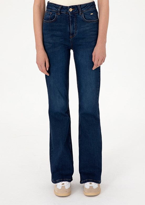 US POLO ASSN Mavi Kadın İspanyol Paça Jean Pantolon
