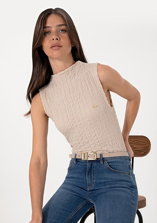 US POLO ASSN Bej Kadın Slim T-Shirt