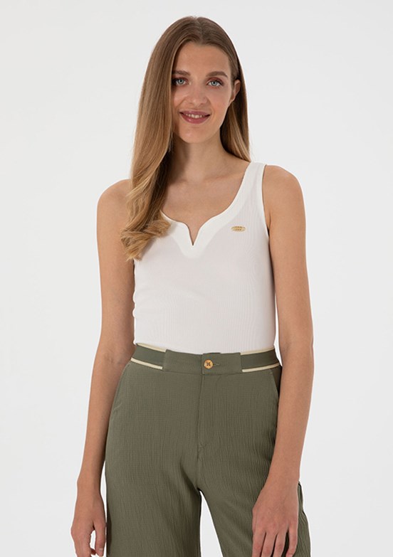 US POLO ASSN Beyaz Kadın Culotte T-Shirt