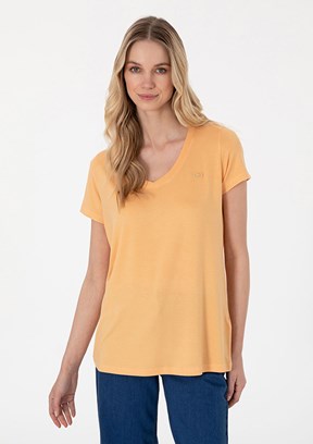 US POLO ASSN Turuncu Kadın Basic T-Shirt