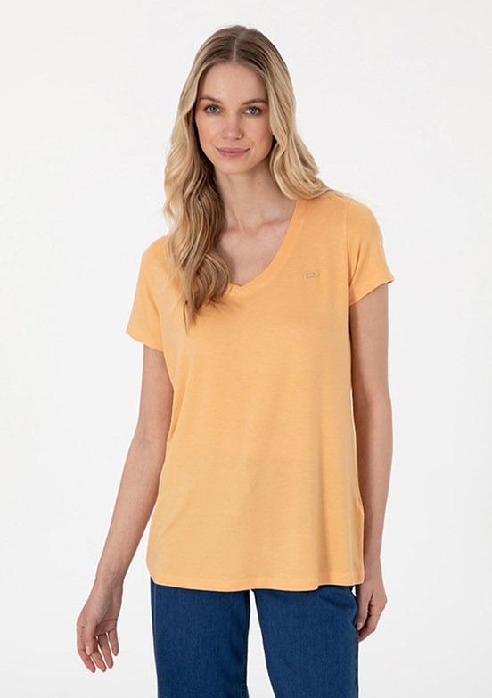 US POLO ASSN Turuncu Kadın Basic T-Shirt