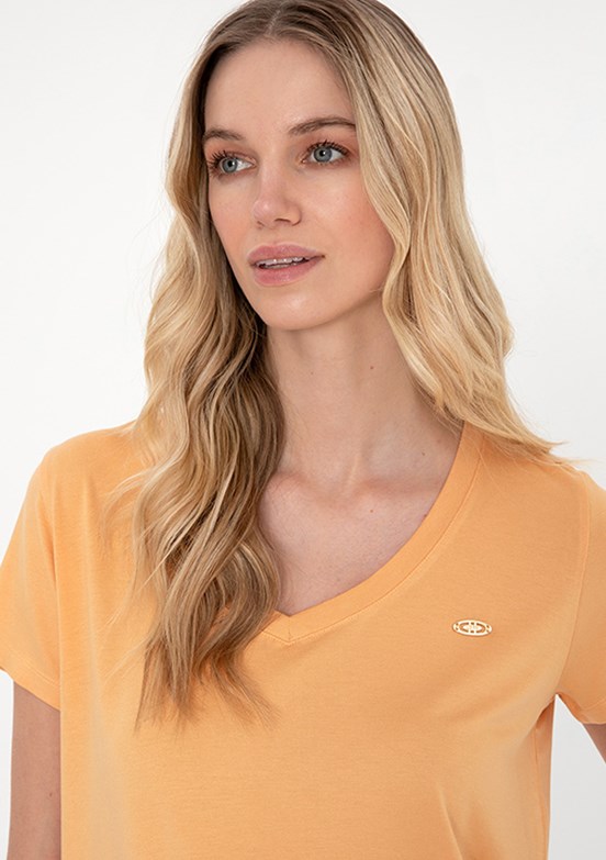 US POLO ASSN Turuncu Kadın Basic T-Shirt