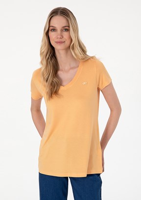 US POLO ASSN Turuncu Kadın Basic T-Shirt