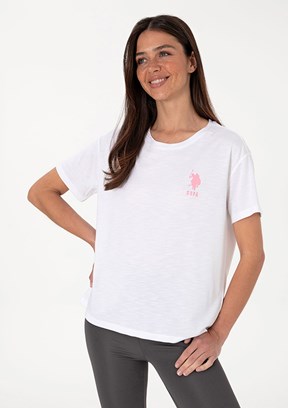 US POLO ASSN Beyaz Kadın Comfort T-shirt