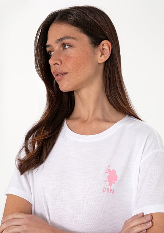 US POLO ASSN Beyaz Kadın Comfort T-shirt