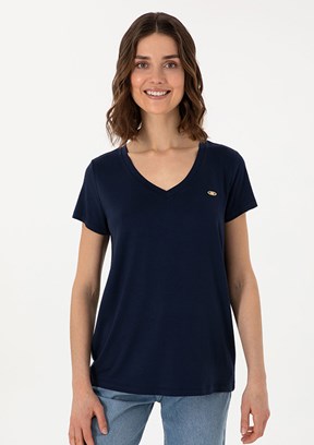 US POLO ASSN Lacivert Kadın Basic T-Shirt