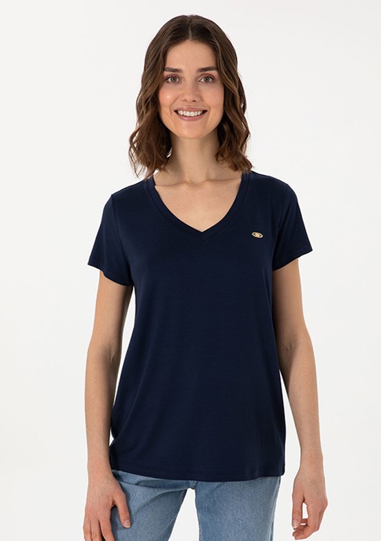 US POLO ASSN Lacivert Kadın Basic T-Shirt