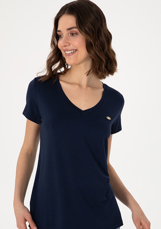 US POLO ASSN Lacivert Kadın Basic T-Shirt