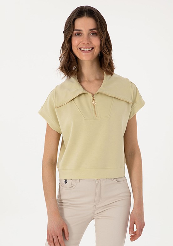 US POLO ASSN Yeşil Kadın Basic T-Shirt